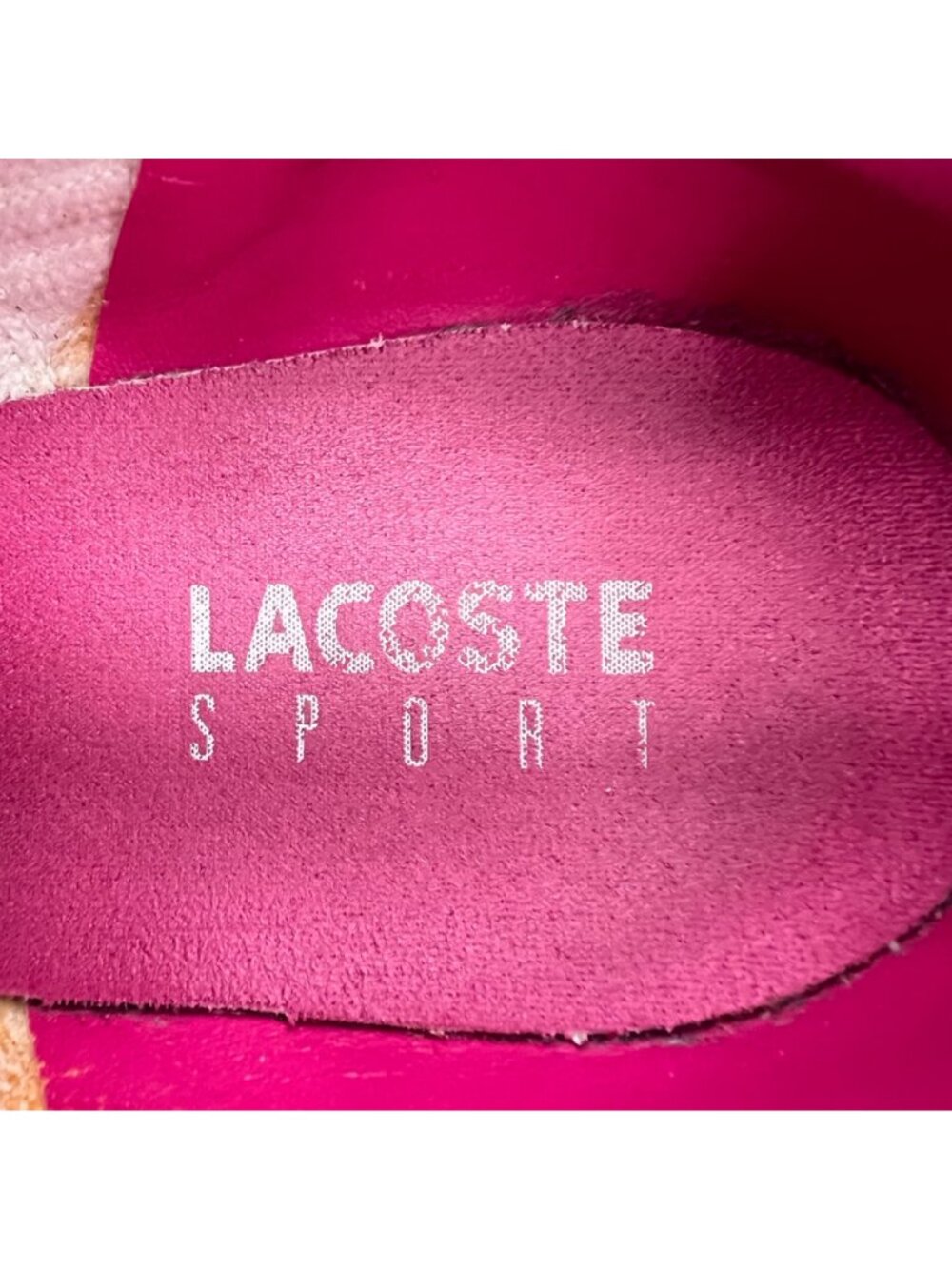 Vintage Lacoste Sport Zanta 53Z Womens Tennis Shoes Size 11 White Pink Leather - Picture 14 of 16